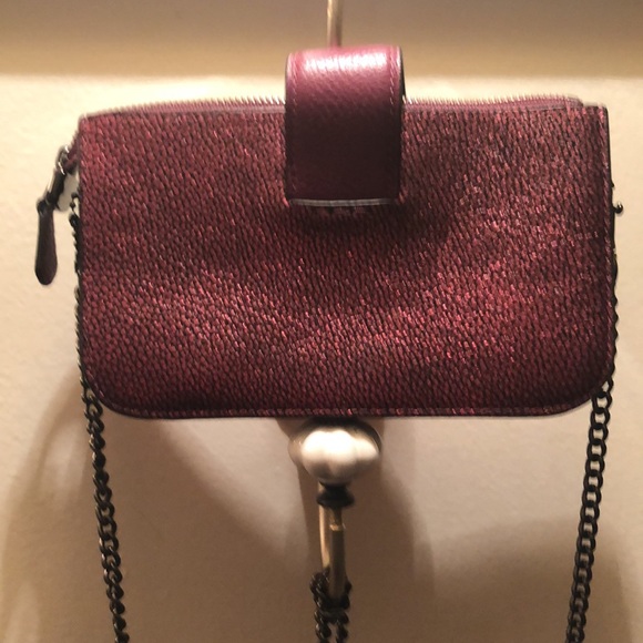 Authentic Coach Metallic Crossbody! Worn once! Gunmetal hardware! - Picture 2 of 11